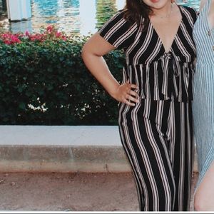 Two-piece striped set